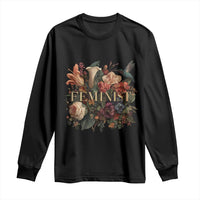 Pro Feminist Women's Rights Vintage Retro Flower Long Sleeve Shirt - Wonder Print Shop