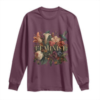 Pro Feminist Women's Rights Vintage Retro Flower Long Sleeve Shirt - Wonder Print Shop