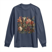 Pro Feminist Women's Rights Vintage Retro Flower Long Sleeve Shirt - Wonder Print Shop