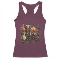 Pro Feminist Women's Rights Vintage Retro Flower Racerback Tank Top - Wonder Print Shop