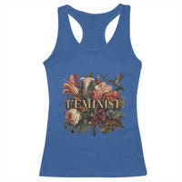 Pro Feminist Women's Rights Vintage Retro Flower Racerback Tank Top - Wonder Print Shop