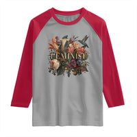 Pro Feminist Women's Rights Vintage Retro Flower Raglan Shirt - Wonder Print Shop