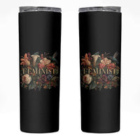 Pro Feminist Women's Rights Vintage Retro Flower Skinny Tumbler - Wonder Print Shop