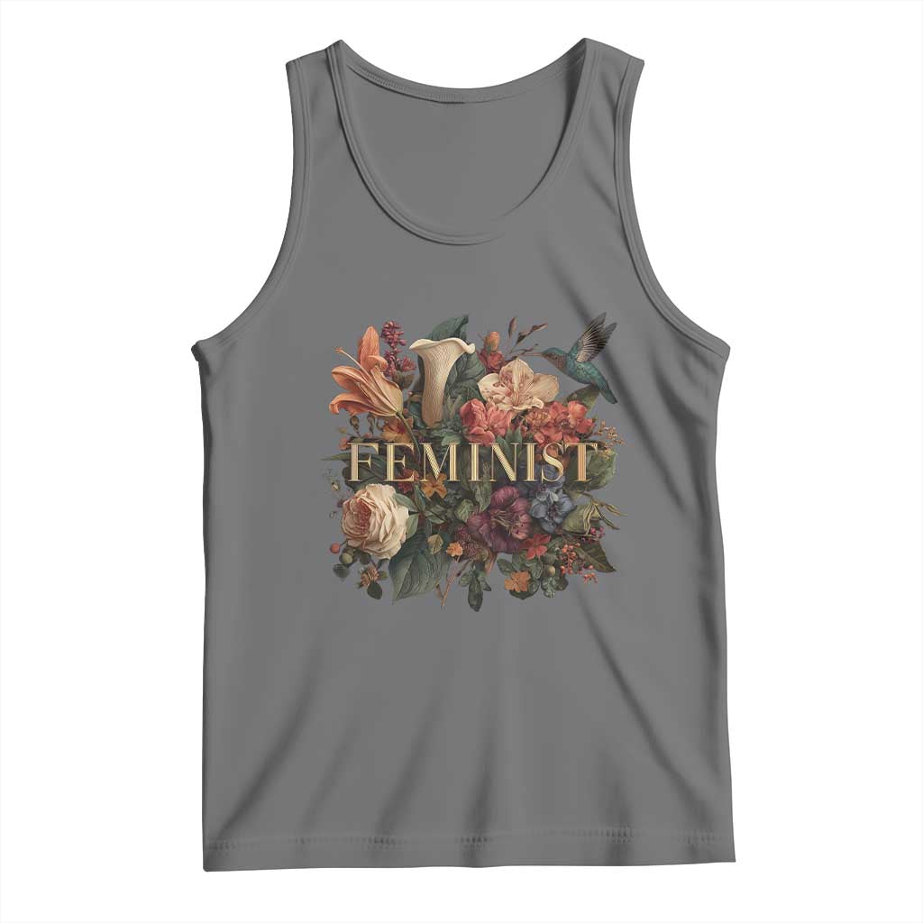 Pro Feminist Women's Rights Vintage Retro Flower Tank Top - Wonder Print Shop