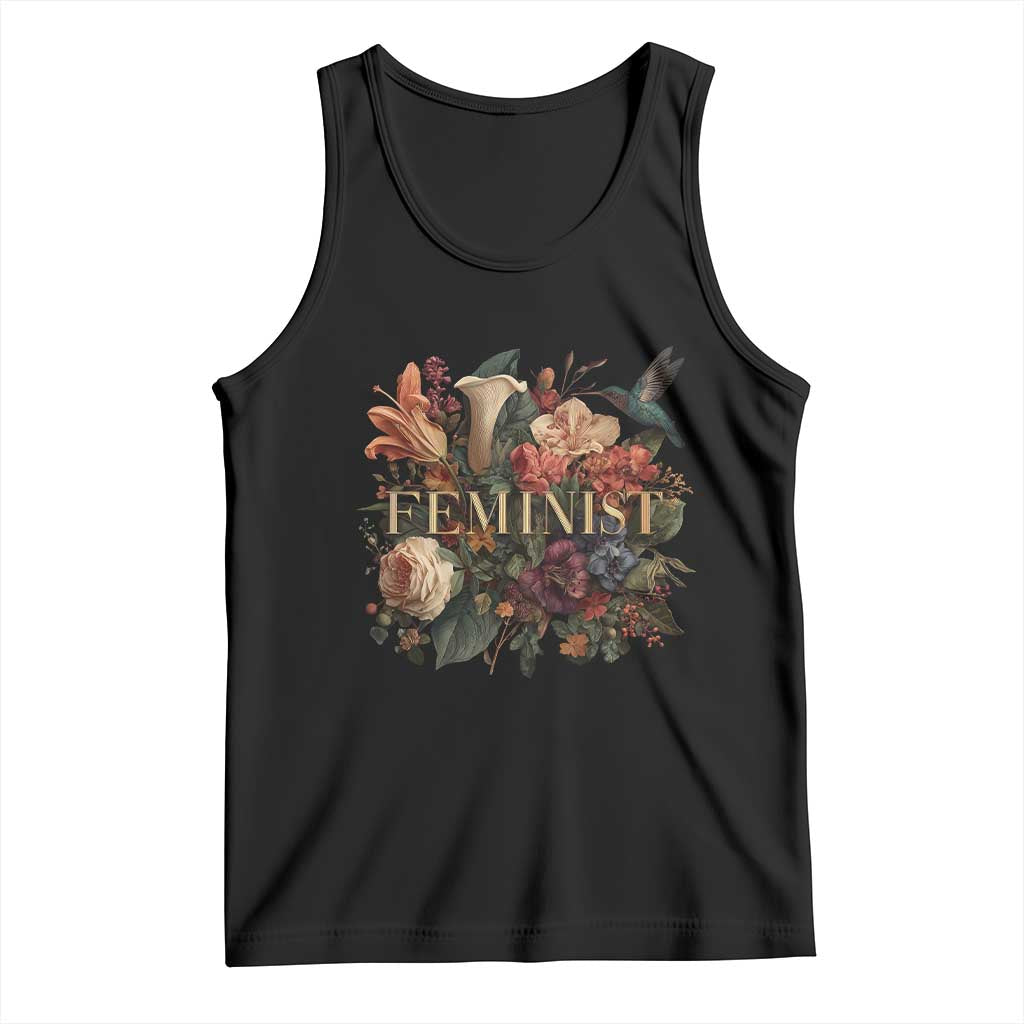 Pro Feminist Women's Rights Vintage Retro Flower Tank Top - Wonder Print Shop