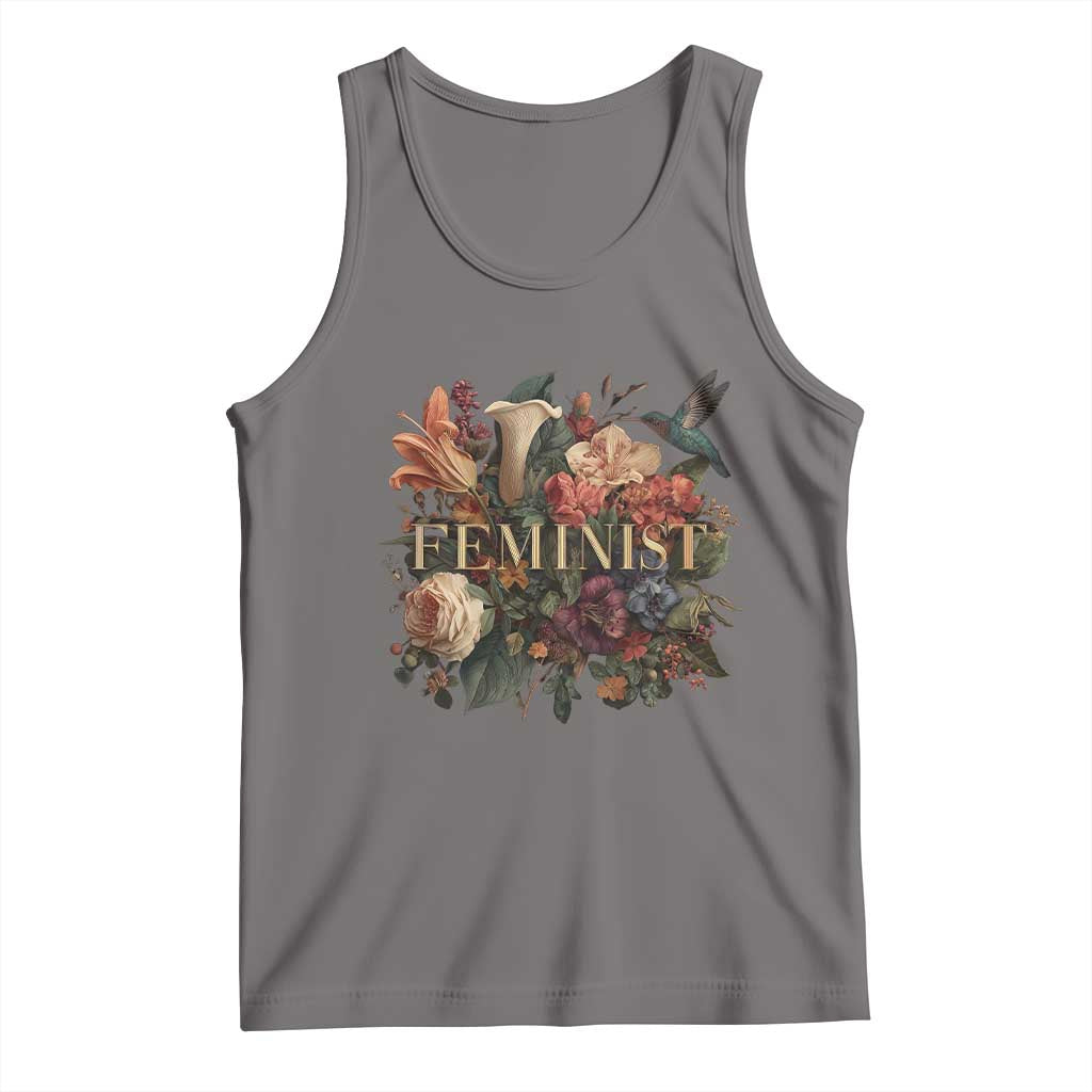 Pro Feminist Women's Rights Vintage Retro Flower Tank Top - Wonder Print Shop