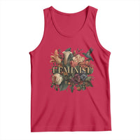 Pro Feminist Women's Rights Vintage Retro Flower Tank Top - Wonder Print Shop