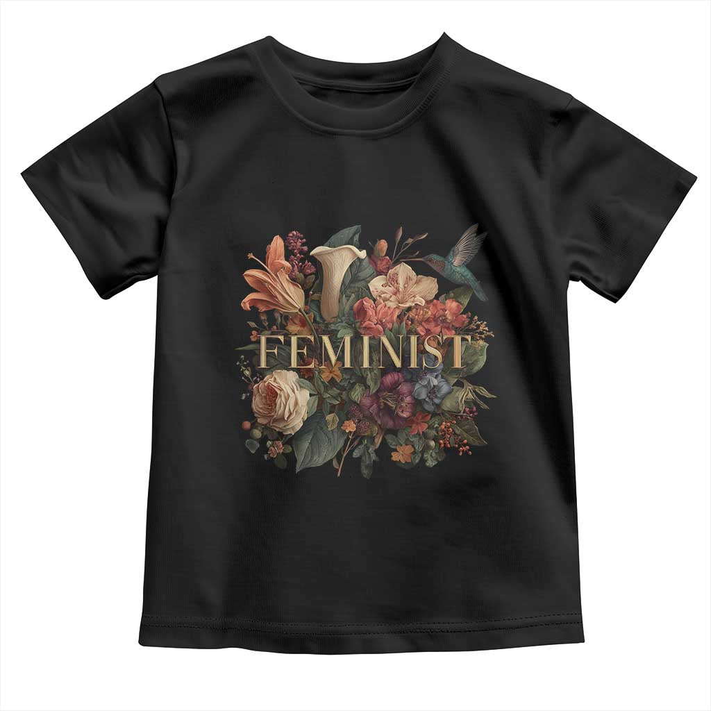 Pro Feminist Women's Rights Vintage Retro Flower Toddler T Shirt - Wonder Print Shop