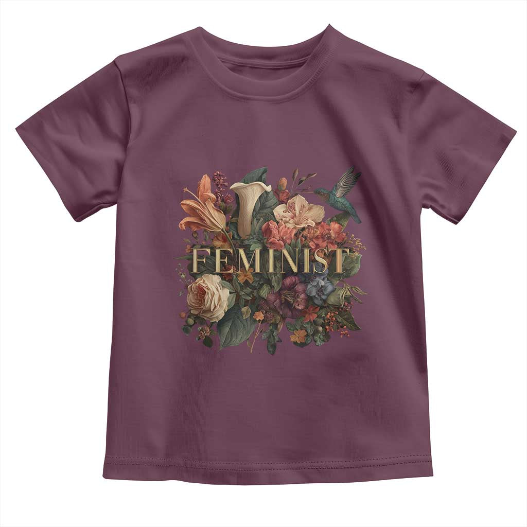 Pro Feminist Women's Rights Vintage Retro Flower Toddler T Shirt - Wonder Print Shop