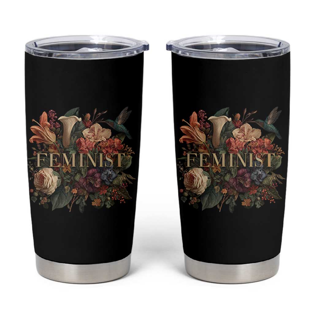 Pro Feminist Women's Rights Vintage Retro Flower Tumbler Cup - Wonder Print Shop