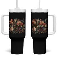 Pro Feminist Women's Rights Vintage Retro Flower Tumbler With Handle - Wonder Print Shop