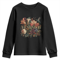 Pro Feminist Women's Rights Vintage Retro Flower Youth Sweatshirt - Wonder Print Shop
