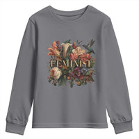 Pro Feminist Women's Rights Vintage Retro Flower Youth Sweatshirt - Wonder Print Shop