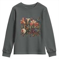 Pro Feminist Women's Rights Vintage Retro Flower Youth Sweatshirt - Wonder Print Shop
