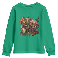 Pro Feminist Women's Rights Vintage Retro Flower Youth Sweatshirt - Wonder Print Shop