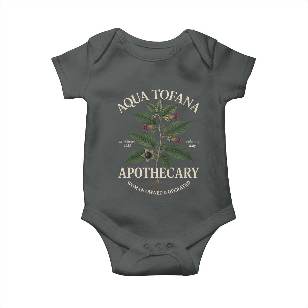 Aqua Tofana Apothecary Baby Onesie Feminist Woman Owned And Operated - Wonder Print Shop
