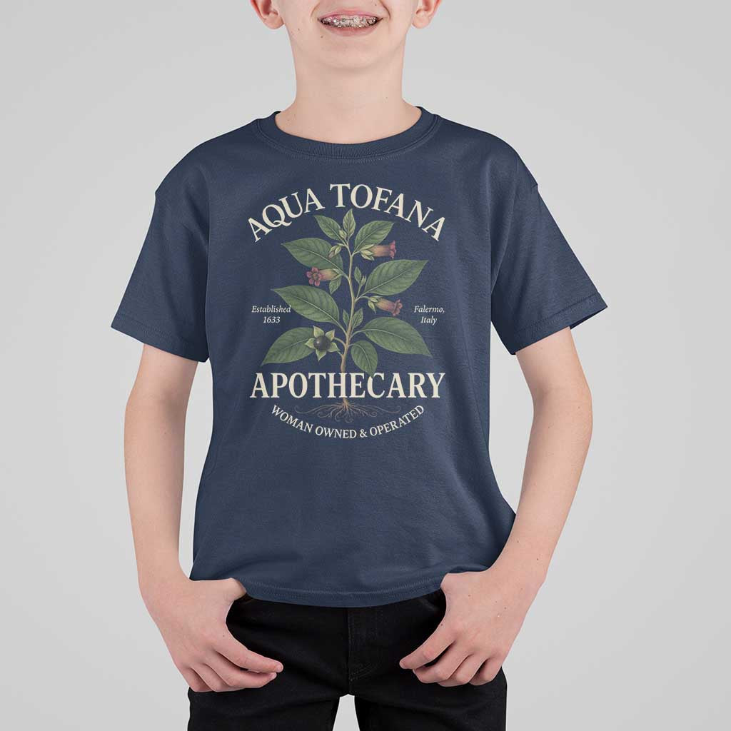 Aqua Tofana Apothecary T Shirt For Kid Feminist Woman Owned And Operated - Wonder Print Shop