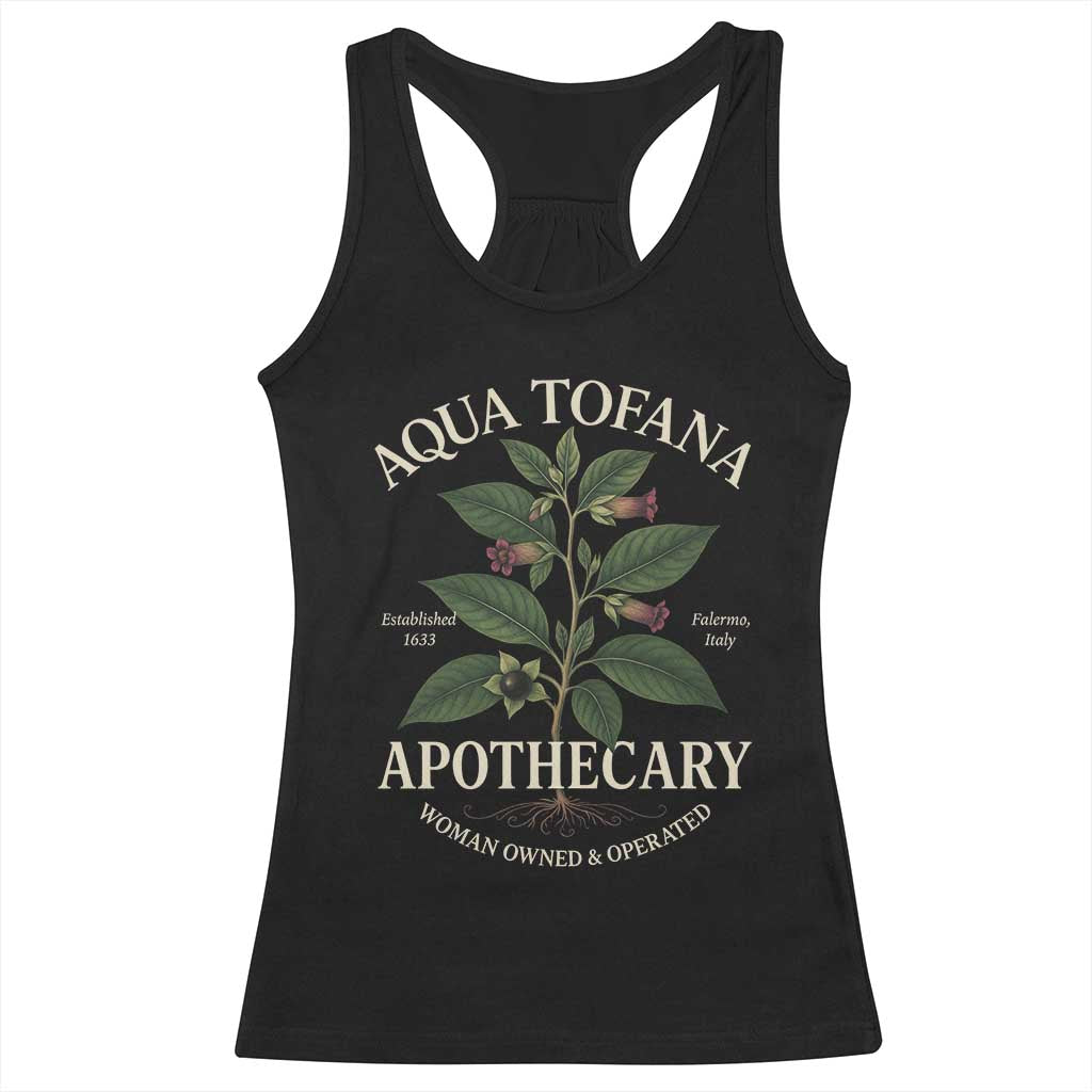 Aqua Tofana Apothecary Racerback Tank Top Feminist Woman Owned And Operated - Wonder Print Shop