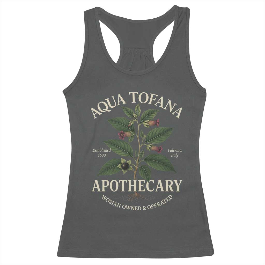 Aqua Tofana Apothecary Racerback Tank Top Feminist Woman Owned And Operated - Wonder Print Shop