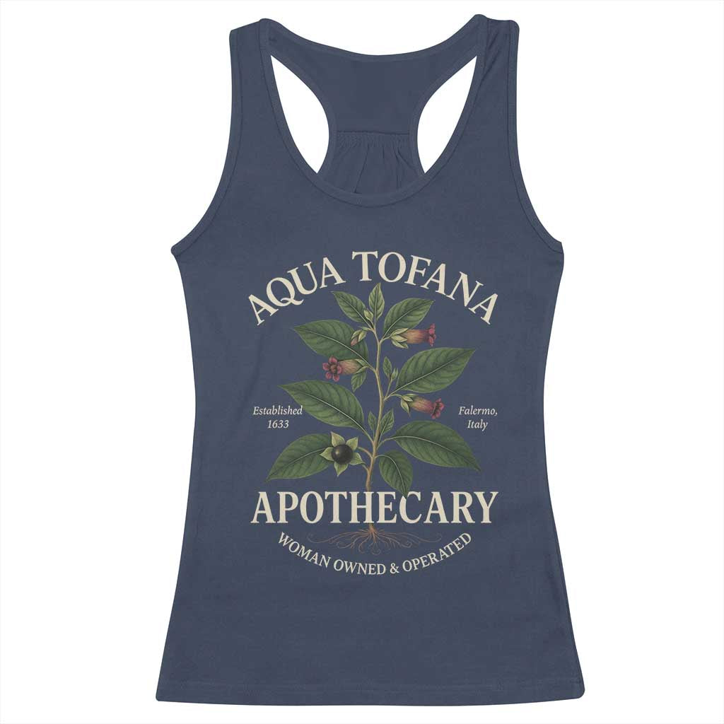Aqua Tofana Apothecary Racerback Tank Top Feminist Woman Owned And Operated - Wonder Print Shop
