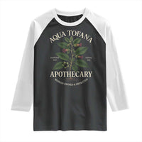 Aqua Tofana Apothecary Raglan Shirt Feminist Woman Owned And Operated - Wonder Print Shop