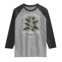 Aqua Tofana Apothecary Raglan Shirt Feminist Woman Owned And Operated - Wonder Print Shop