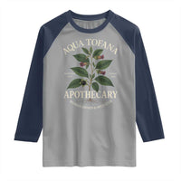 Aqua Tofana Apothecary Raglan Shirt Feminist Woman Owned And Operated - Wonder Print Shop