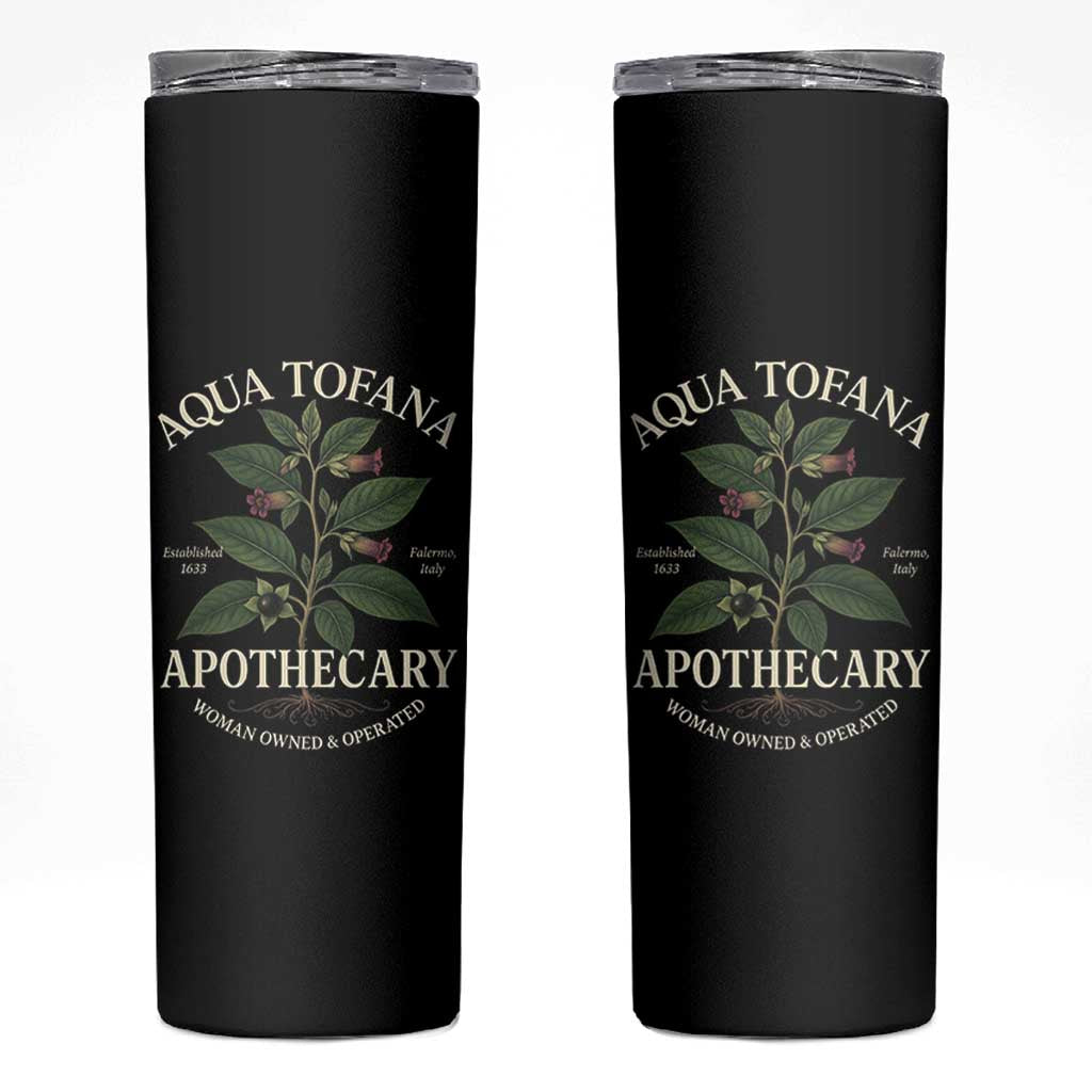 Aqua Tofana Apothecary Skinny Tumbler Feminist Woman Owned And Operated - Wonder Print Shop