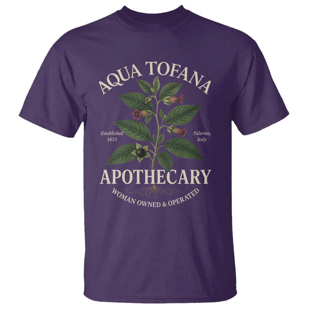 Aqua Tofana Apothecary T Shirt Feminist Woman Owned And Operated - Wonder Print Shop