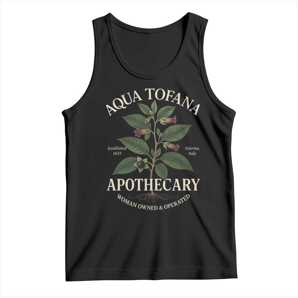 Aqua Tofana Apothecary Tank Top Feminist Woman Owned And Operated - Wonder Print Shop