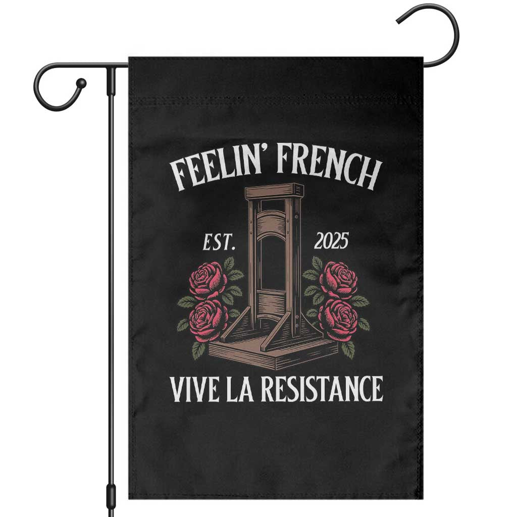 Funny Feelin French Vive La Resistance 2025 Garden Flag Vintage Rose Guillotine - Wonder Print Shop