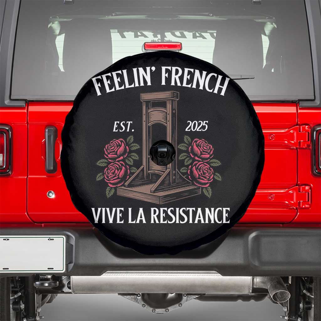 Funny Feelin French Vive La Resistance 2025 Spare Tire Cover Vintage Rose Guillotine - Wonder Print Shop