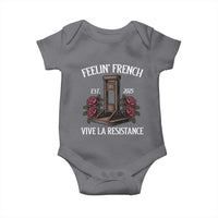 Funny Feelin French Vive La Resistance 2025 Baby Onesie Vintage Rose Guillotine - Wonder Print Shop