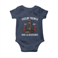 Funny Feelin French Vive La Resistance 2025 Baby Onesie Vintage Rose Guillotine - Wonder Print Shop