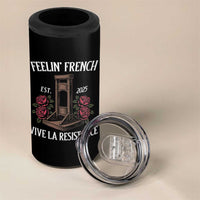 Funny Feelin French Vive La Resistance 2025 4 in 1 Can Cooler Tumbler Vintage Rose Guillotine - Wonder Print Shop