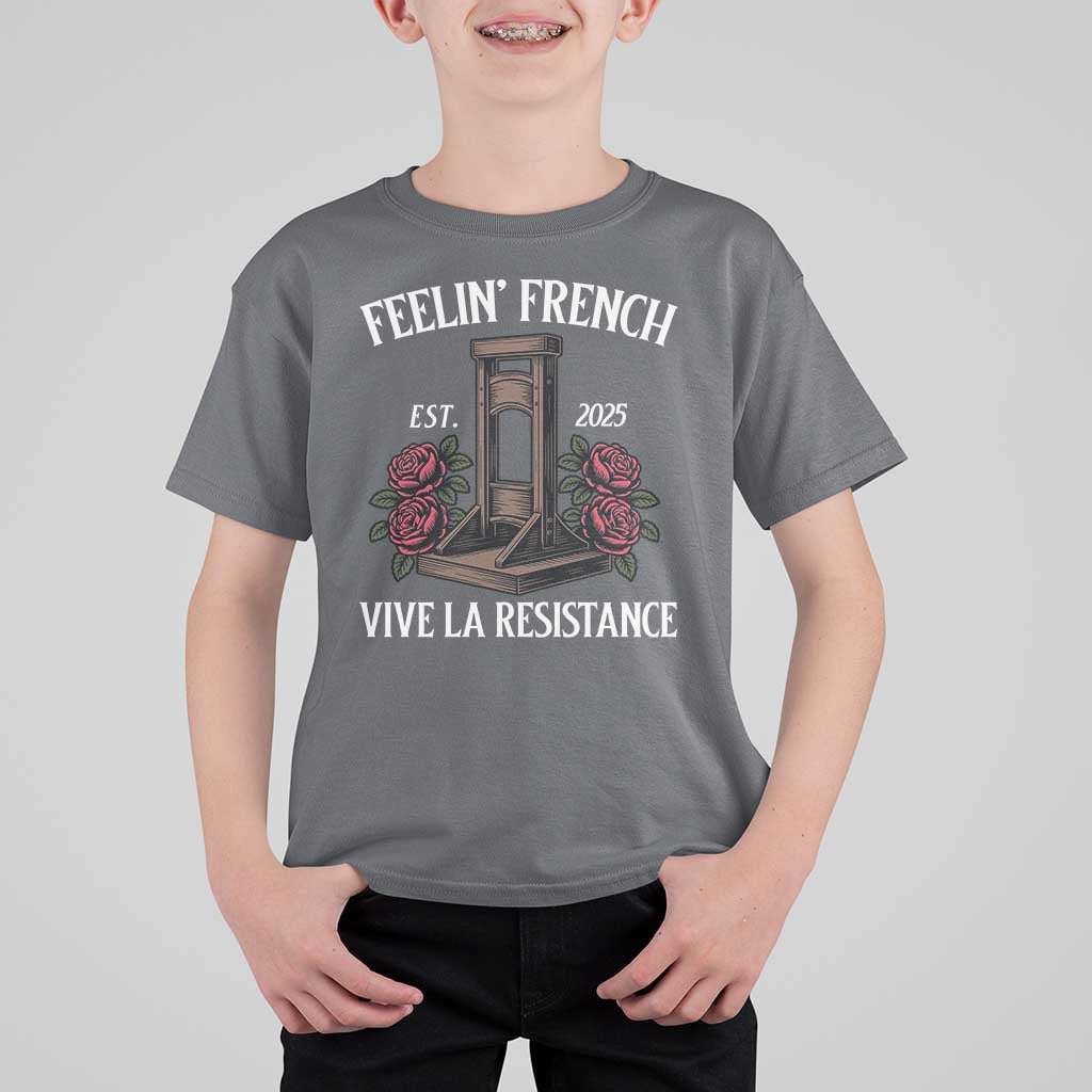 Funny Feelin French Vive La Resistance 2025 T Shirt For Kid Vintage Rose Guillotine - Wonder Print Shop