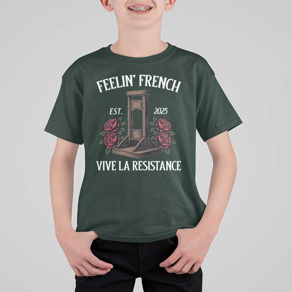 Funny Feelin French Vive La Resistance 2025 T Shirt For Kid Vintage Rose Guillotine - Wonder Print Shop