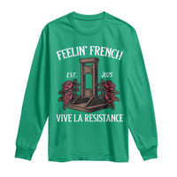 Funny Feelin French Vive La Resistance 2025 Long Sleeve Shirt Vintage Rose Guillotine - Wonder Print Shop
