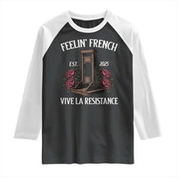 Funny Feelin French Vive La Resistance 2025 Raglan Shirt Vintage Rose Guillotine - Wonder Print Shop
