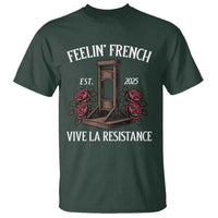 Funny Feelin French Vive La Resistance 2025 T Shirt Vintage Rose Guillotine - Wonder Print Shop