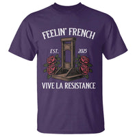 Funny Feelin French Vive La Resistance 2025 T Shirt Vintage Rose Guillotine - Wonder Print Shop