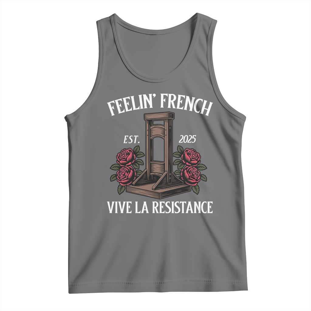 Funny Feelin French Vive La Resistance 2025 Tank Top Vintage Rose Guillotine - Wonder Print Shop