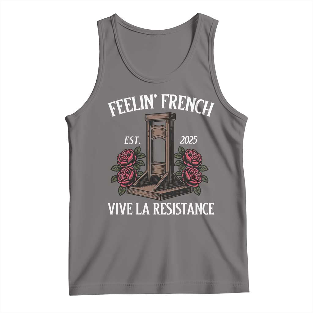 Funny Feelin French Vive La Resistance 2025 Tank Top Vintage Rose Guillotine - Wonder Print Shop