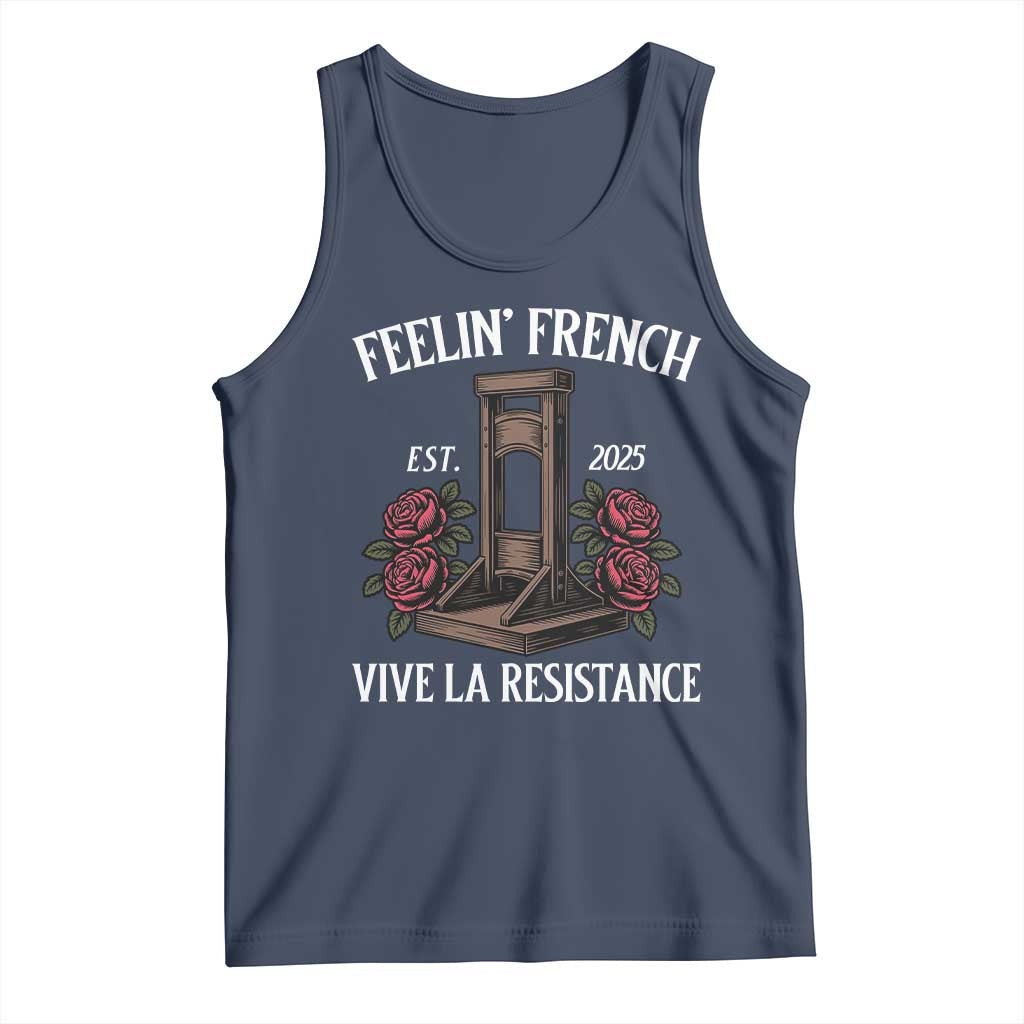 Funny Feelin French Vive La Resistance 2025 Tank Top Vintage Rose Guillotine - Wonder Print Shop