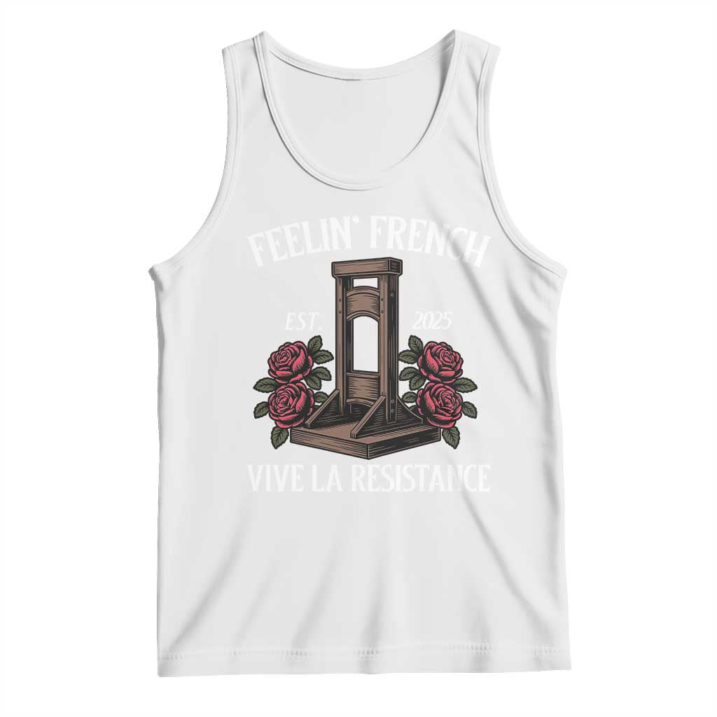 Funny Feelin French Vive La Resistance 2025 Tank Top Vintage Rose Guillotine - Wonder Print Shop