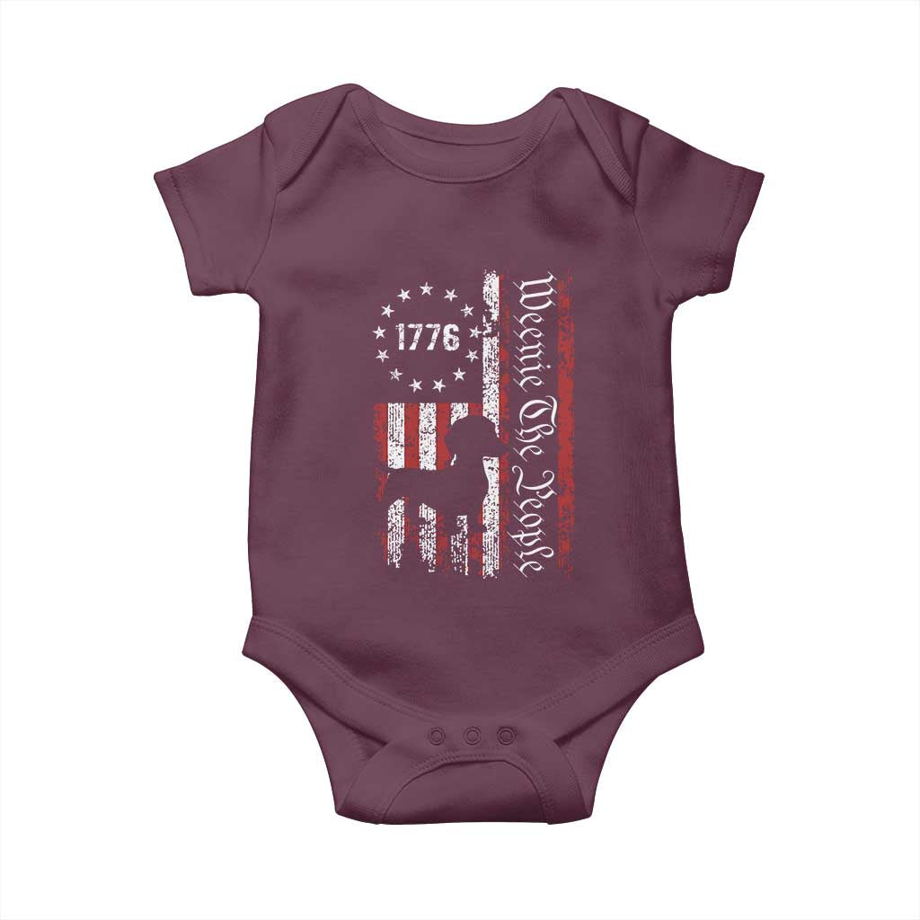 Funny 4th Of July Dachshund Lover Baby Onesie Weenie The People American Flag - Wonder Print Shop