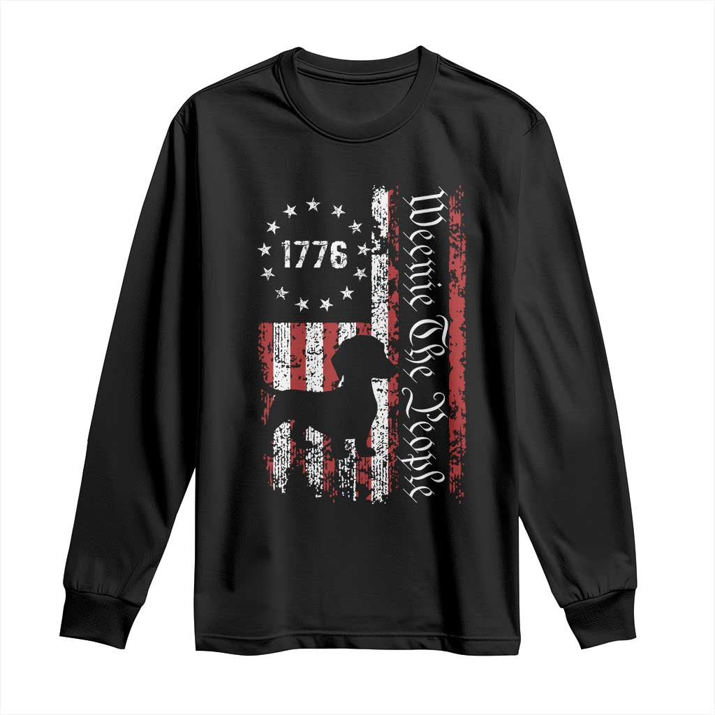 Funny 4th Of July Dachshund Lover Long Sleeve Shirt Weenie The People American Flag - Wonder Print Shop