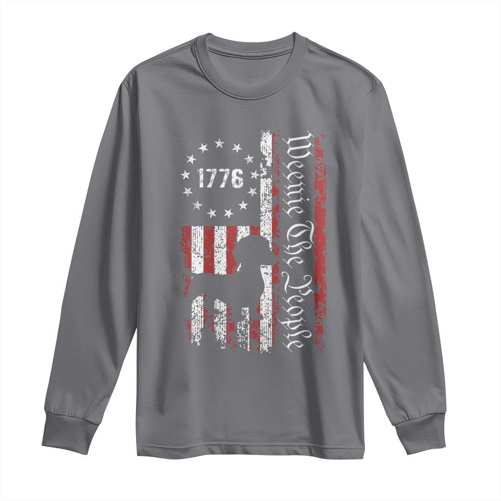 Funny 4th Of July Dachshund Lover Long Sleeve Shirt Weenie The People American Flag - Wonder Print Shop