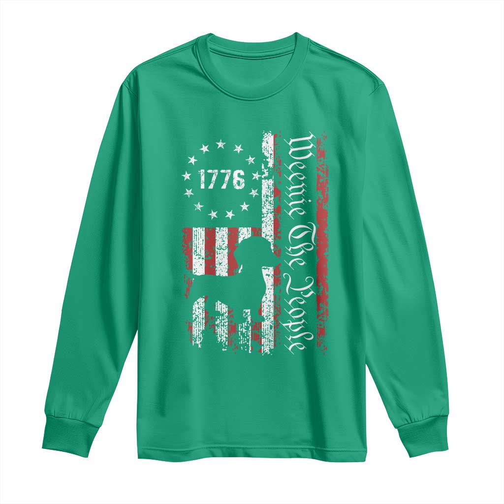 Funny 4th Of July Dachshund Lover Long Sleeve Shirt Weenie The People American Flag - Wonder Print Shop
