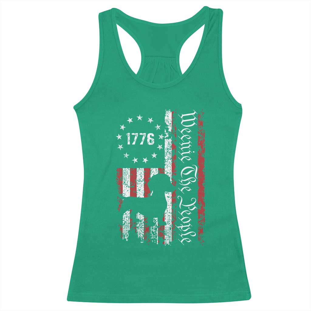 Funny 4th Of July Dachshund Lover Racerback Tank Top Weenie The People American Flag - Wonder Print Shop